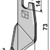 Vingeklinge 73x30mm - højre