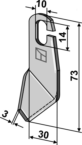 Vingeklinge 73x30mm - højre