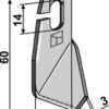 Vingeklinge 60x30mm - venstre
