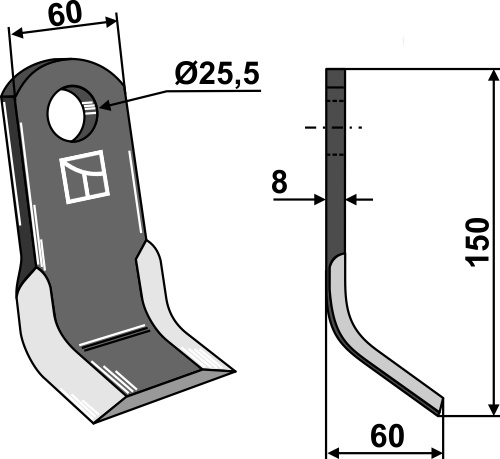 Y- kniv 150x60mm