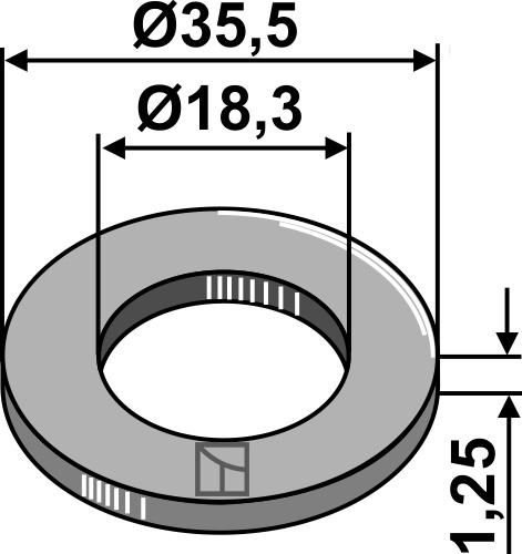 Skive Ø35,5x1,25Ø18,3