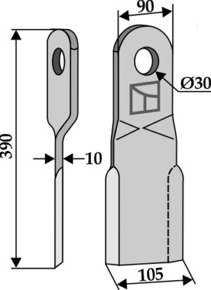 63-bam-01-r Bio kniv 390x90mm, højre