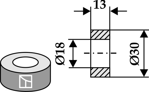 Bøsning 13xØ18xØ30