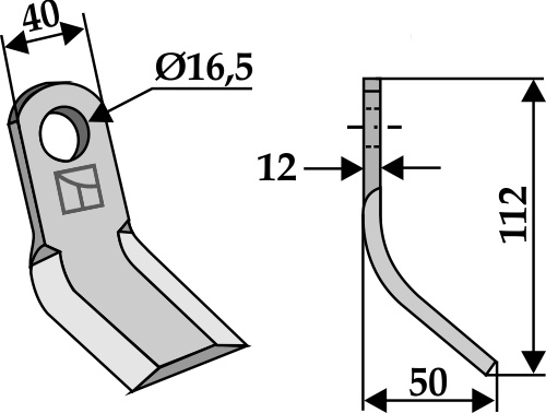 Y- kniv 112x40mm