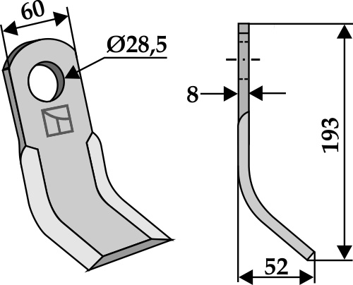 Y- kniv 193x60mm
