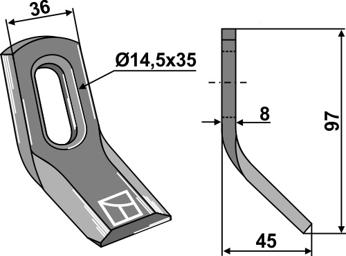 Y- kniv 97x36mm