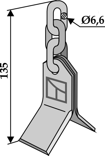 Y- kniv med 3 kædeled (RK 2 1/2 B)