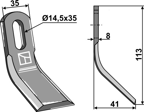 Y- kniv 113x35mm