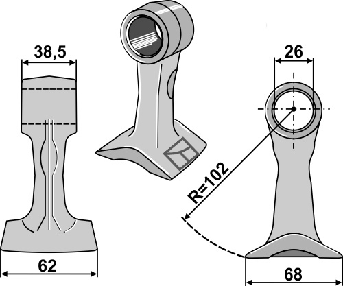 Hammerslagle 62x38,5mm
