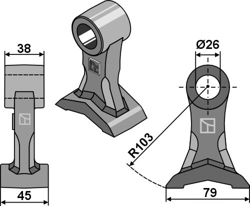 Hammerslagle 45x38mm
