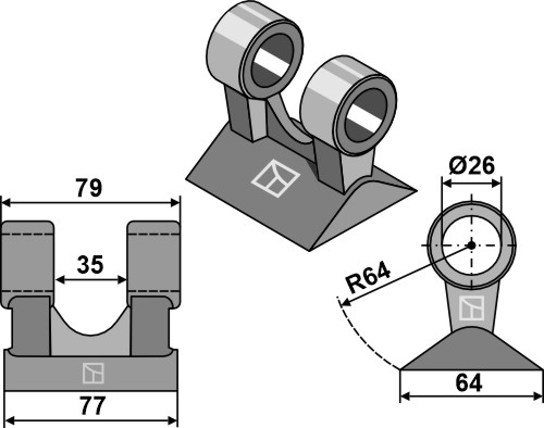 Hammerslagle 77x79mm