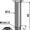 Bolt M14x1,5x96 m. låsemøtrik