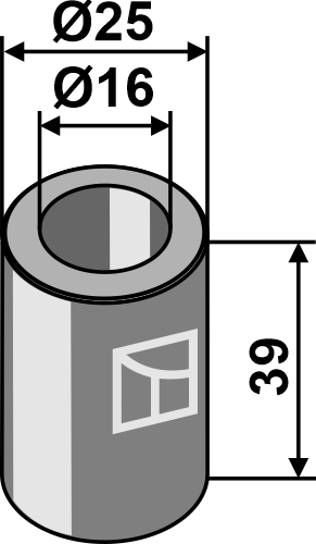 Bøsning 39xØ16xØ25