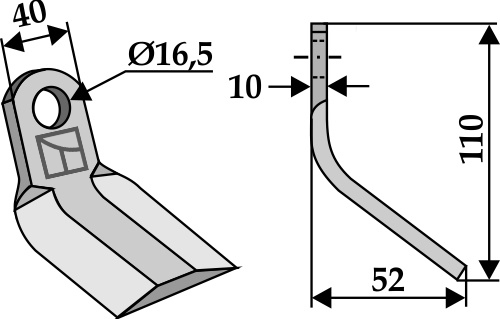 Y- kniv 110x40mm