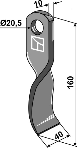 Slagle kniv vredet 160x40mm