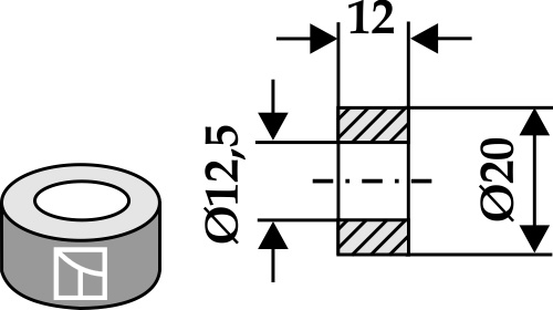 Bøsning 12xØ12,5xØ20