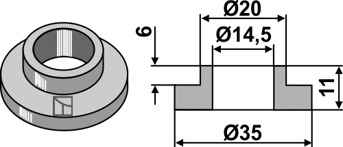 Bøsning 11xØ14,5xØ35