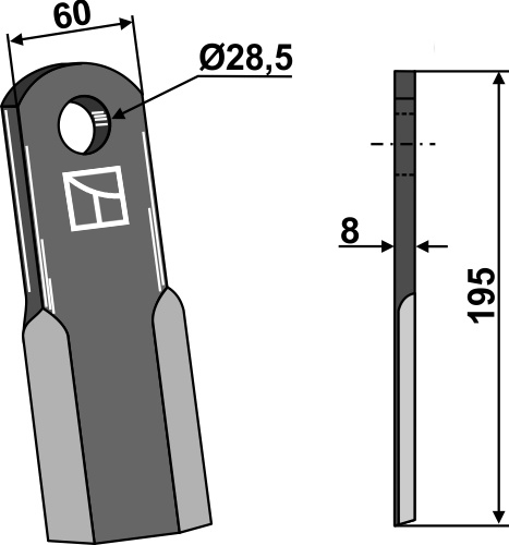 Kniv 195x60mm