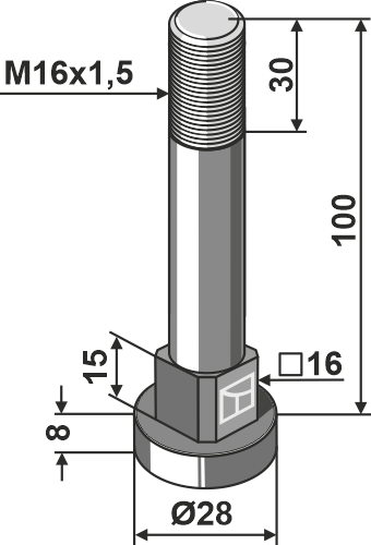 Skrue M16x1,5 - 10.9