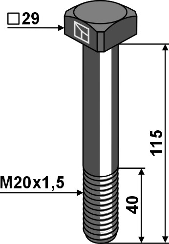 Skrue M20x1,5x115 - 10.9