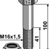 Bolt M16x1,5x100 m. låsemøtrik