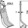 Y- kniv 230x60mm