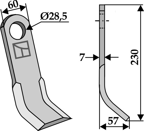 Y- kniv 230x60mm
