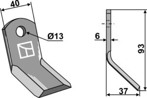 Y-kniv 93x40mm