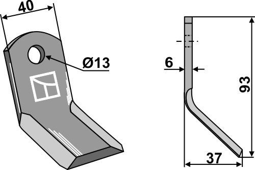 Y-kniv 93x40mm