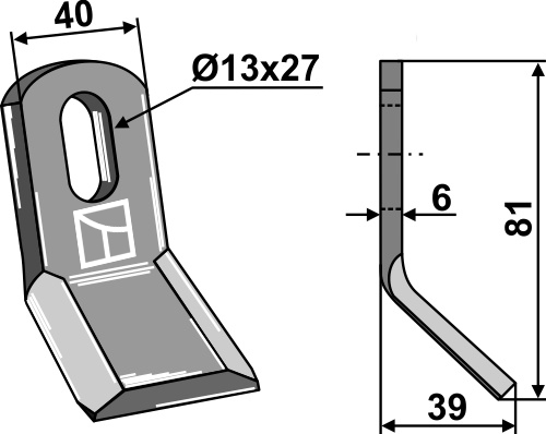 Y-kniv 81x40mm