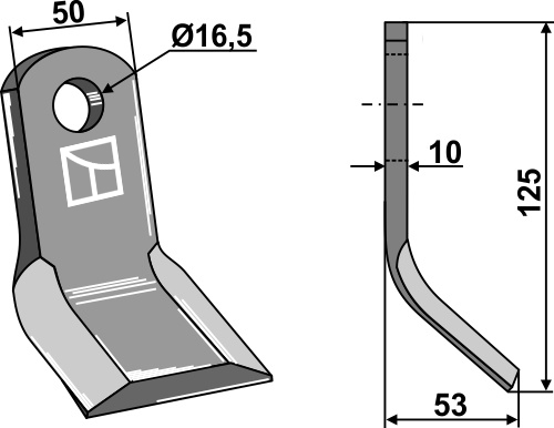 Y- kniv 125x50mm