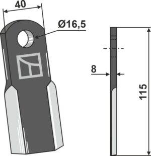 Kniv 115x40mm