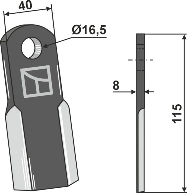 Kniv 115x40mm