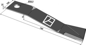 Kniv 760mm - højre