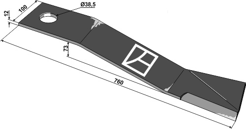 Kniv 760mm - højre