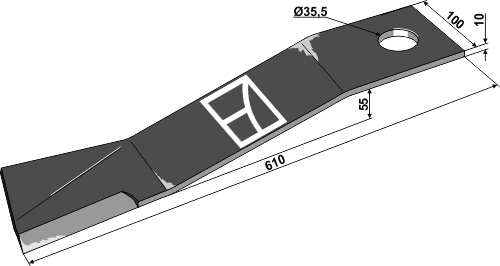 Kniv 610mm - venstre