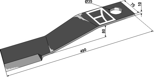 Kniv 490mm - venstre