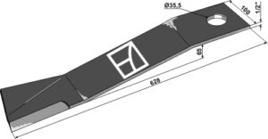 Kniv 628mm - venstre