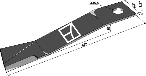 Kniv 628mm - venstre