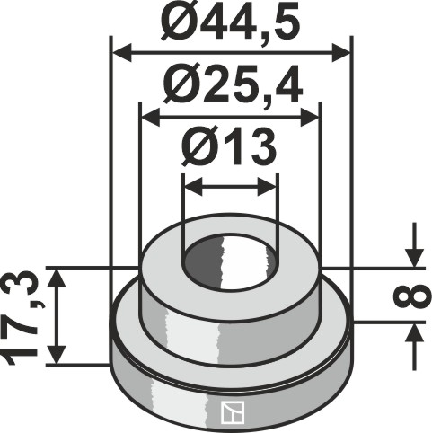 Bøsning 17,3xØ13xØ44,5
