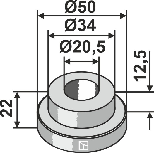 Bøsning 22xØ20,5xØ50