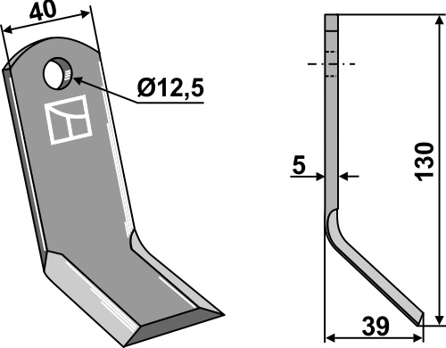 Y- kniv 130x40mm