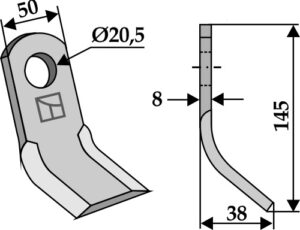 Y- kniv 145x50mm