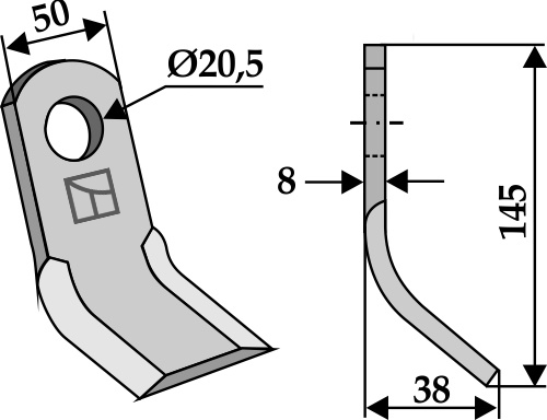Y- kniv 145x50mm