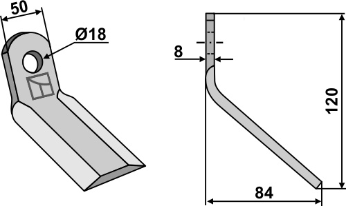 Y- kniv 120x50mm