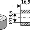 Bøsning 16,5xØ13,5xØ30