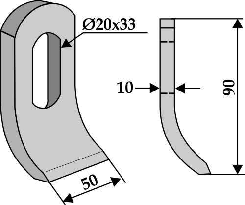 Slagle 90x50mm