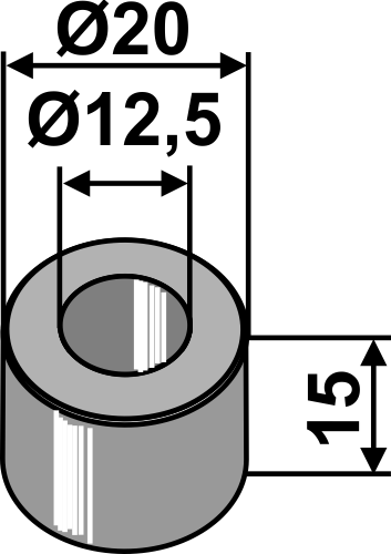 Bøsning 15xØ12,5xØ20
