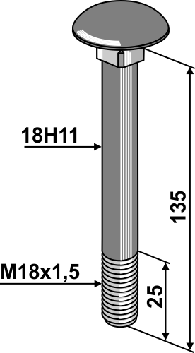 Bræddebolt M18x1,5x135 - 10.9