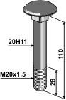 Bræddebolt M20x1,5x110 - 10.9